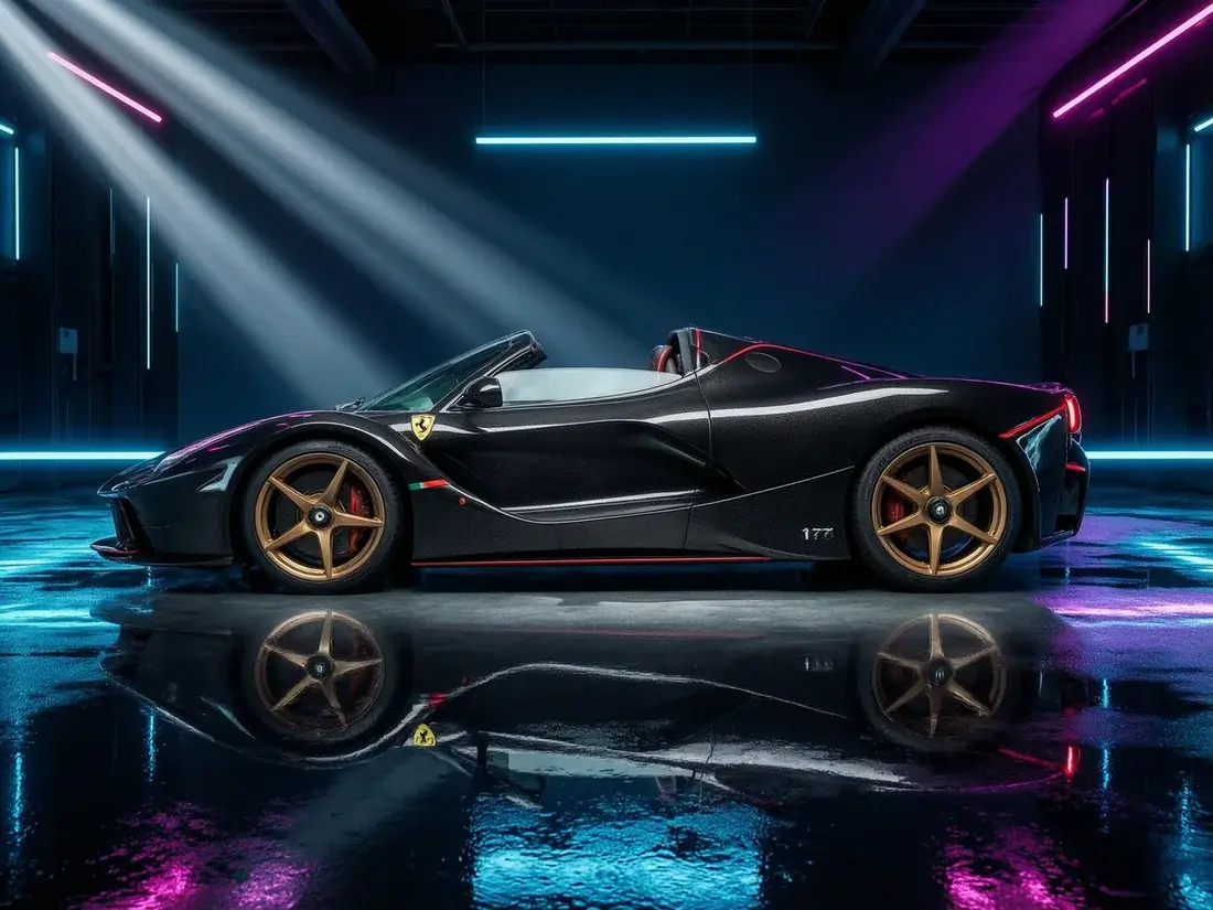 Sports car in cinematic lighting — AI-generated image
