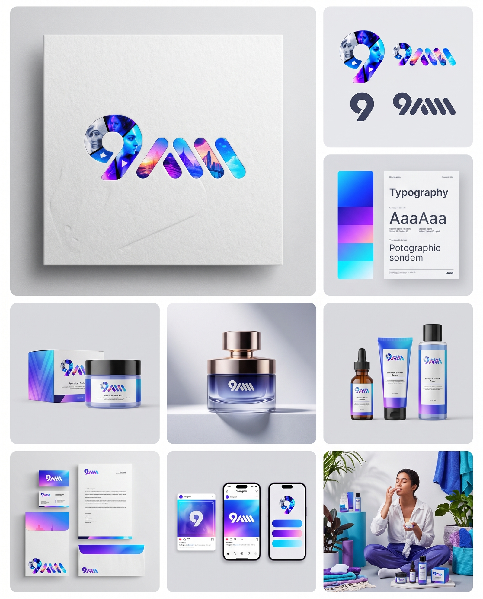 Brand identity sample with logo applications